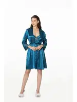 Kaplı Saten Dantelli Gecelik Sabahlık Takımı Pierre Cardin 4050  görsel 12