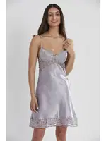 Sırt Dekolteli Kaplı Saten Dantelli Gecelik Sabahlık Takımı Pierre Cardin 4075 görsel 13