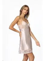 Sırt Dekolteli Kaplı Saten Dantelli Gecelik Sabahlık Takımı Pierre Cardin 4075 Pudra görsel 7