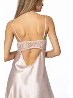 Sırt Dekolteli Kaplı Saten Dantelli Gecelik Sabahlık Takımı Pierre Cardin 4075 Pudra görsel 8