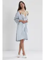 Sırt Dekolteli Kaplı Saten Dantelli Gecelik Sabahlık Takımı Pierre Cardin 4075 görsel 5