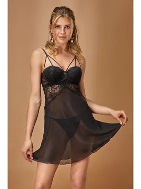 Nurteks Kaplı Şifon Gecelik Nurteks 5436