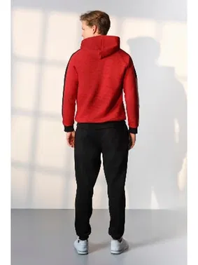 Doreanse Kapşonlu Jogger Erkek Kırmızı Eşofman Pijama Takımı Doreanse 25K4538 - Alternatif Görünüm