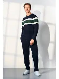 Doreanse Kaşkorse Erkek Lacivert T-Shirt Pijama Takımı Doreanse 25K4547