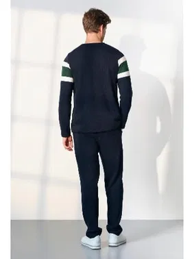 Doreanse Kaşkorse Erkek Lacivert T-Shirt Pijama Takımı Doreanse 25K4547 - Alternatif Görünüm