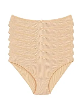 Yıldız Çamaşır Kaşkorse Ten 6'lı Paket Likralı Kadın Bikini Külot Yıldız 3551