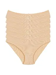 Yıldız Çamaşır Kaşkorse Ten 6'lı Paket Likralı Kadın Bikini Külot Yıldız 3551