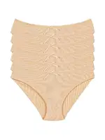 Kaşkorse Ten 6'lı Paket Likralı Kadın Bikini Külot Yıldız 3551 Ten