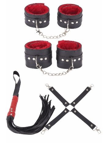 Kelepçe Kırbaç Deri Fantezi Harness Seti missisX 6027