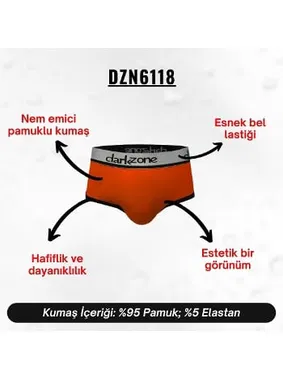 Darkzone Kiremit Hipster Erkek Slip  Darkzone DZN6118 - Alternatif Görünüm