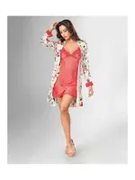 Kırmızı 2li Sabahlık Gecelik Takım Ahu Loriva 1826 Kırmızı