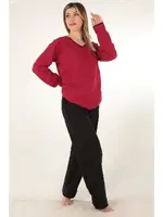 Kırmızı Bayan Pijama Takımı Miorre 001-015089 Kırmızı görsel 4