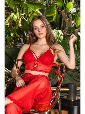 Gallipoli Kırmızı Bralet String Külot ve Pantolon Takım Gallipoli MGP31314 - Alternatif Görünüm