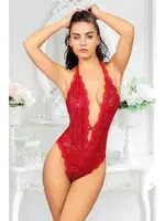 Kırmızı Çift Çapraz İpli Bodysuit Sistina 891 Kırmızı detay görünüm