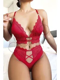 NightLight Kırmızı Dantel NightLight Fantezi Sütyen Külot Takımı 3605