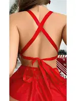 Kırmızı Dantelli Etekli Seksi Sütyen Etek Takım Lily Bianca LB-149 Kırmızı detay görünüm