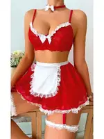 Kırmızı Fantezi Hizmetçi Kostüm Real Passione 20075 Kırmızı