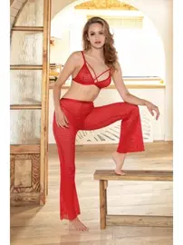 Real Passione Kırmızı İpli Transparan Fantezi Takım Real Passione P-03