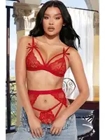 Kırmızı Jartiyer Takım Jesica Bella E-0012 Kırmızı detay görünüm