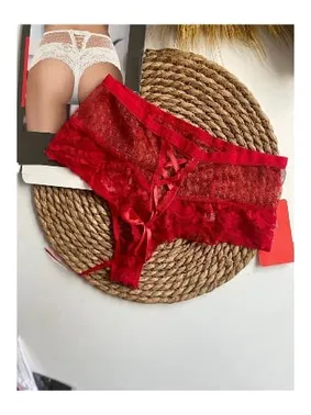 Lily Bianca Kırmızı Külot Puantiyeli Dantelli Arkası ip Detaylı - Alternatif Görünüm