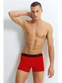 Wooster Kırmızı Pamuklu Strech Cotton Erkek Boxer Wooster W-077 - 3 Adet