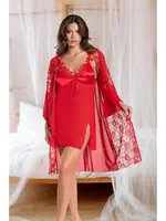 Kırmızı Sabahlıklı Erotik Gecelik Takım Real Passione 8091 Kırmızı