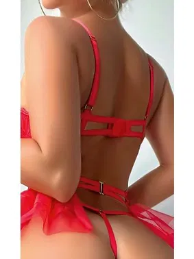 Jesica Bella Kırmızı Seksi Erotik Jartiyer Takım Jesica Bella E-00129 - Alternatif Görünüm