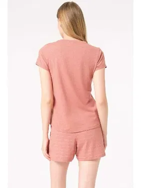 Anıl Kısa kollu Bisiklet Yaka Cotton Çizgili Kışlık Örme Normal Bel Pijama Takımı Anıl 9860 - Alternatif Görünüm