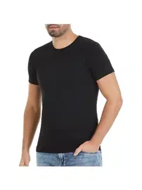 Yıldız Çamaşır Kısa Kollu Siyah O-Yaka Modal Erkek T-Shirt Yıldız 336