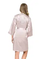 Kısa Saten Bride Sabahlık Ahu Lingerie 7600 Pudra görsel 5