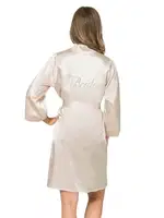 Kısa Saten Bride Sabahlık Ahu Lingerie 7600 Pudra görsel 10