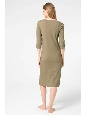 Anıl Kısa Yarım Kol Bisiklet Yaka Viskon Nakışlı Kadın Gecelik Sabahlık Anıl 5793