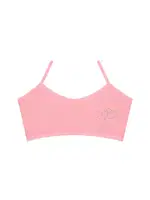 Kız Büstiyer Likralı Taş Baskılı Renk Seçenekleri ÖTS 6122 - 6 ADET Pembe