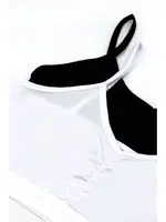 Kız Büstiyer Likralı V Yaka Büzgü Detayli Pedsiz %96 Pamuk ÖTS 6142 - 6 ADET Beyaz