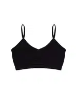 Kız Büstiyer Likralı V Yaka Büzgü Detayli Pedsiz %96 Pamuk ÖTS 6142 - 6 ADET Siyah farklı açı