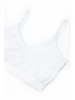 Kız Büstiyer Likralı V Yaka Büzgü Detayli Pedsiz %96 Pamuk ÖTS 6142 - 6 ADET Beyaz görsel 4