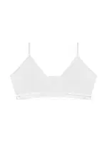 Kız Büstiyer V Yaka Likralı Siyah Şeritli ÖTS 6108 - 6 ADET Beyaz