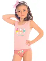 Kız Çocuk Atlet Külot Likralı Dondurma Serisi Somon ÖTS 8636 Görsel