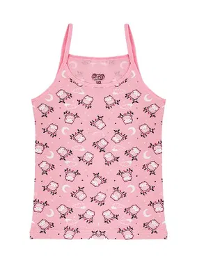 Öts İç Giyim Kız Çocuk Atlet Likralı Beyaz Baykuş Serisi ÖTS 8151 - 6 ADET