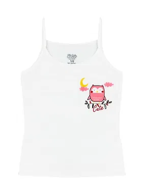 Öts İç Giyim Kız Çocuk Atlet Likralı Beyaz Baykuş Serisi ÖTS 8151 - 6 ADET - Alternatif Görünüm