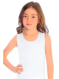 Öts İç Giyim Kiz Çocuk Atlet Ribana Kalın Askılı Dantel Detaylı ÖTS 8038 - 6 ADET