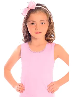 Öts İç Giyim Kız Çocuk Atlet Ribana Kalin Askili Dantelli Renkli ÖTS 8018 - 6 ADET - Alternatif Görünüm