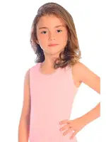 Kız Çocuk Atlet Ribana Kalin Askili Dantelli Renkli ÖTS 8018 - 6 ADET Somon farklı açı