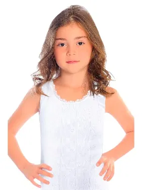 Öts İç Giyim Kız Çocuk Atlet Ribana Kalin Askili Jakarli Desen ÖTS 8014 - 6 ADET - Alternatif Görünüm