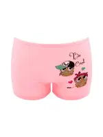 Kız Çocuk Boxer Likralı Baykuş Serisi Renkli ÖTS 8245 - 6 ADET Pembe farklı açı