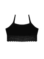 Kız Çocuk Büstiyer Likralı Dantelli ÖTS 6138 - 6 ADET Siyah detay görünüm