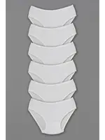 Kız Çocuk Külot Beyaz %100 Pamuk 6li Paket Arma Yıldız 5532 - 6 ADET Beyaz