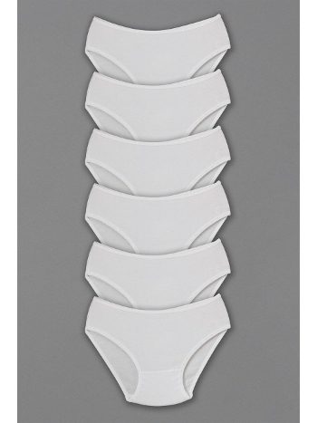 Kız Çocuk Külot Beyaz %100 Pamuk 6li Paket Arma Yıldız 5532 - 6 ADET