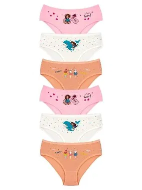 Öts İç Giyim Kız Çocuk Külot Likralı Desenli Külot ÖTS 8202 - 6 ADET