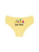 Kız Çocuk Külot Likralı Fruit Serisi Uygun Fiyat ÖTS 8814 - 6 ADET Sarı detay görünüm